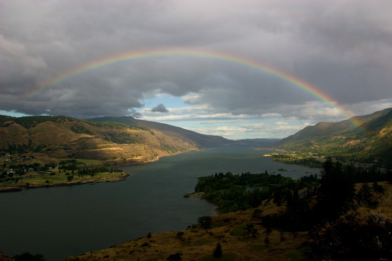 Rainbow Above The Columbia River